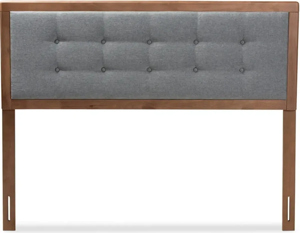 Malmo Full Upholstered Headboard - Dark Gray/Walnut