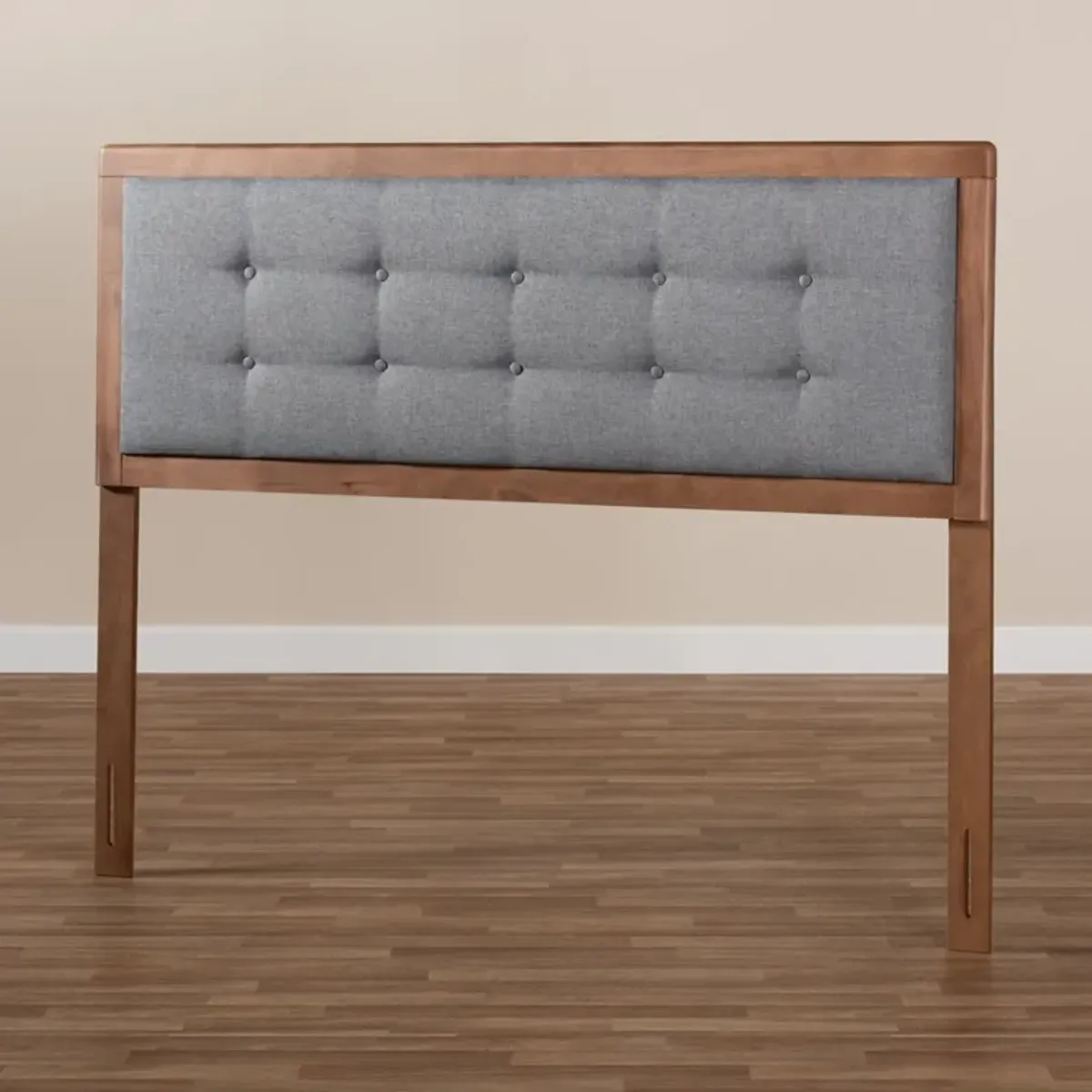 Malmo Full Upholstered Headboard - Dark Gray/Walnut