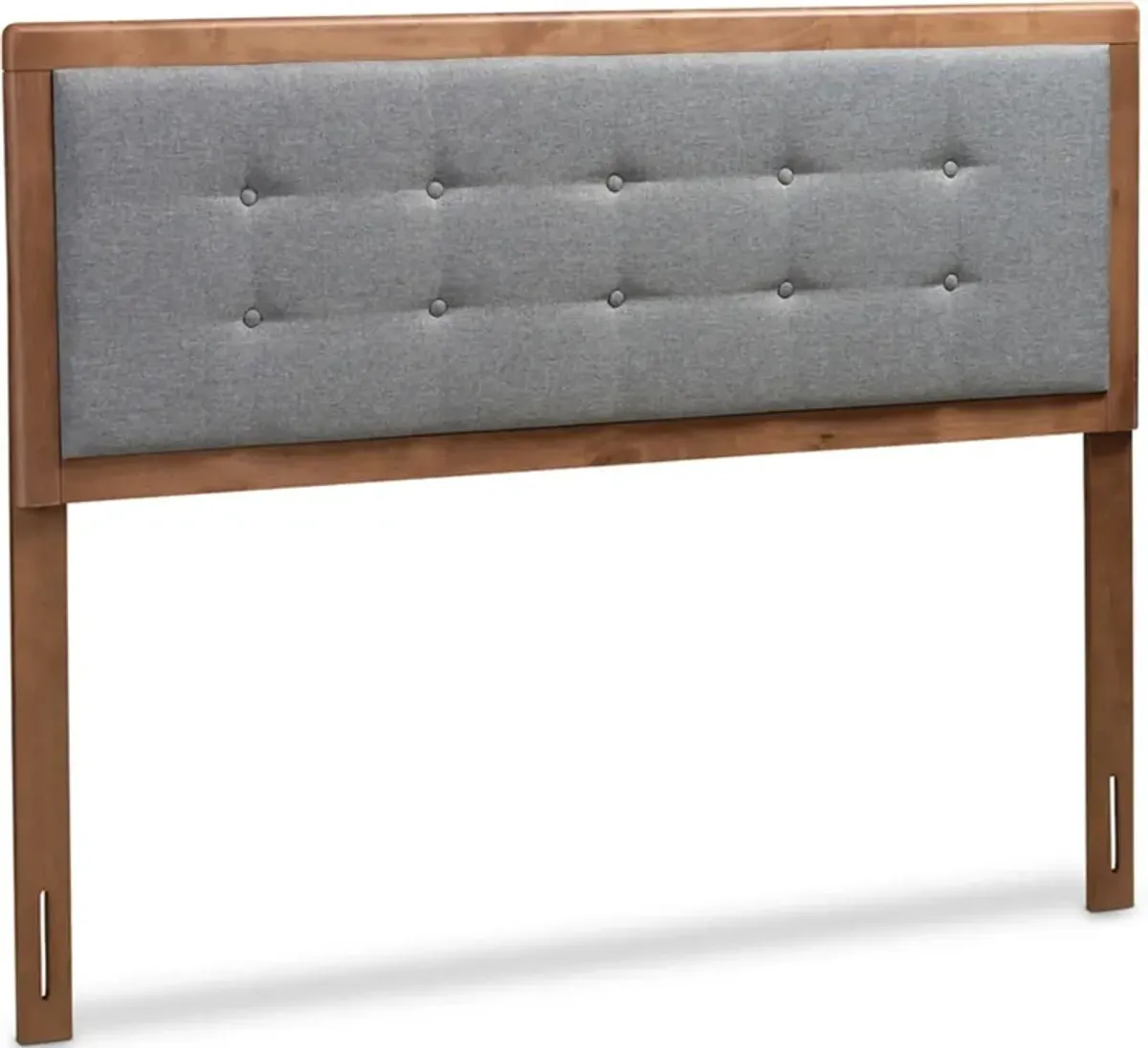 Malmo Full Upholstered Headboard - Dark Gray/Walnut