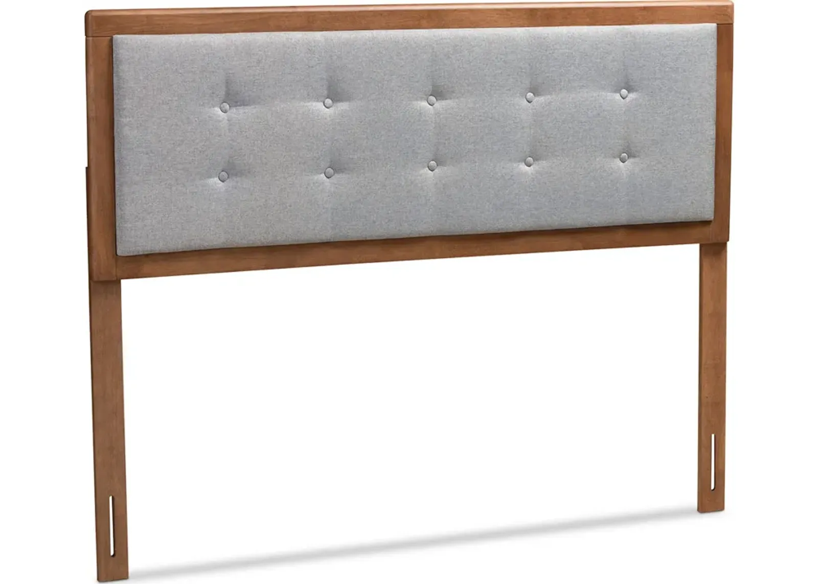 Malmo Queen Upholstered Headboard - Gray/Walnut