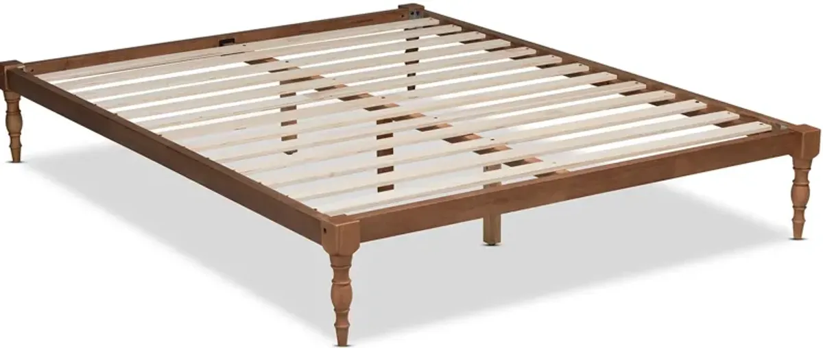 Piera Queen Platform Bed Frame - Ash Walnut