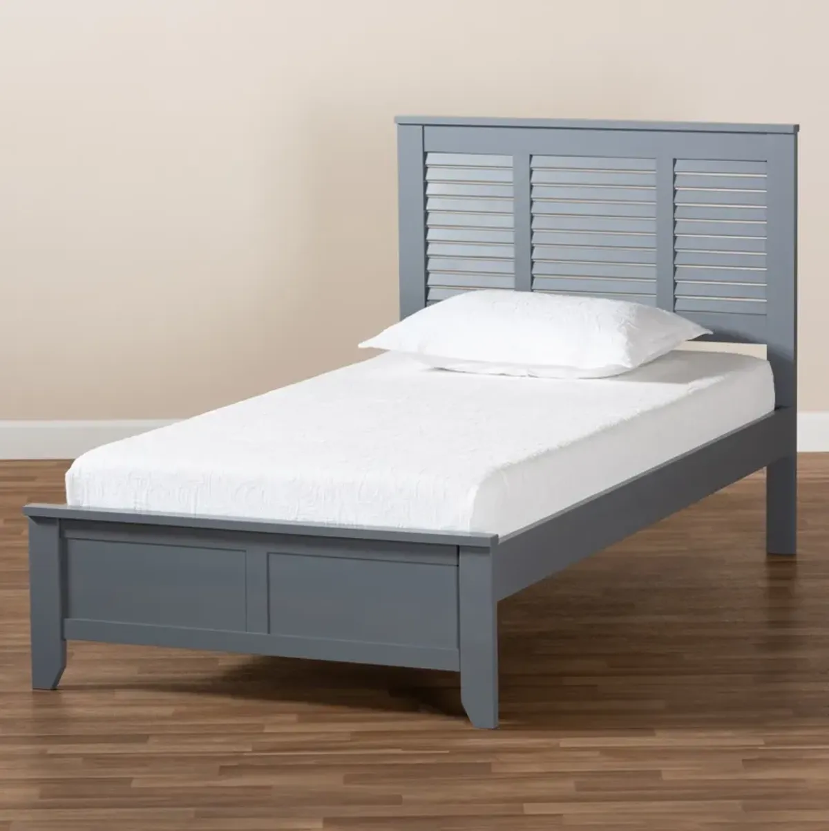 Lorella Twin Platform Bed - Gray