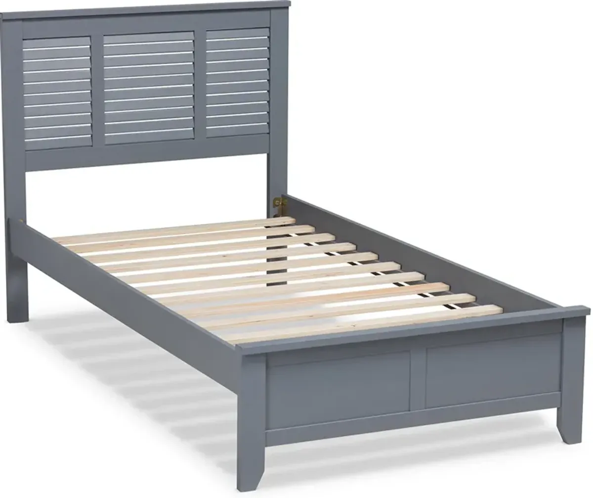 Lorella Twin Platform Bed - Gray