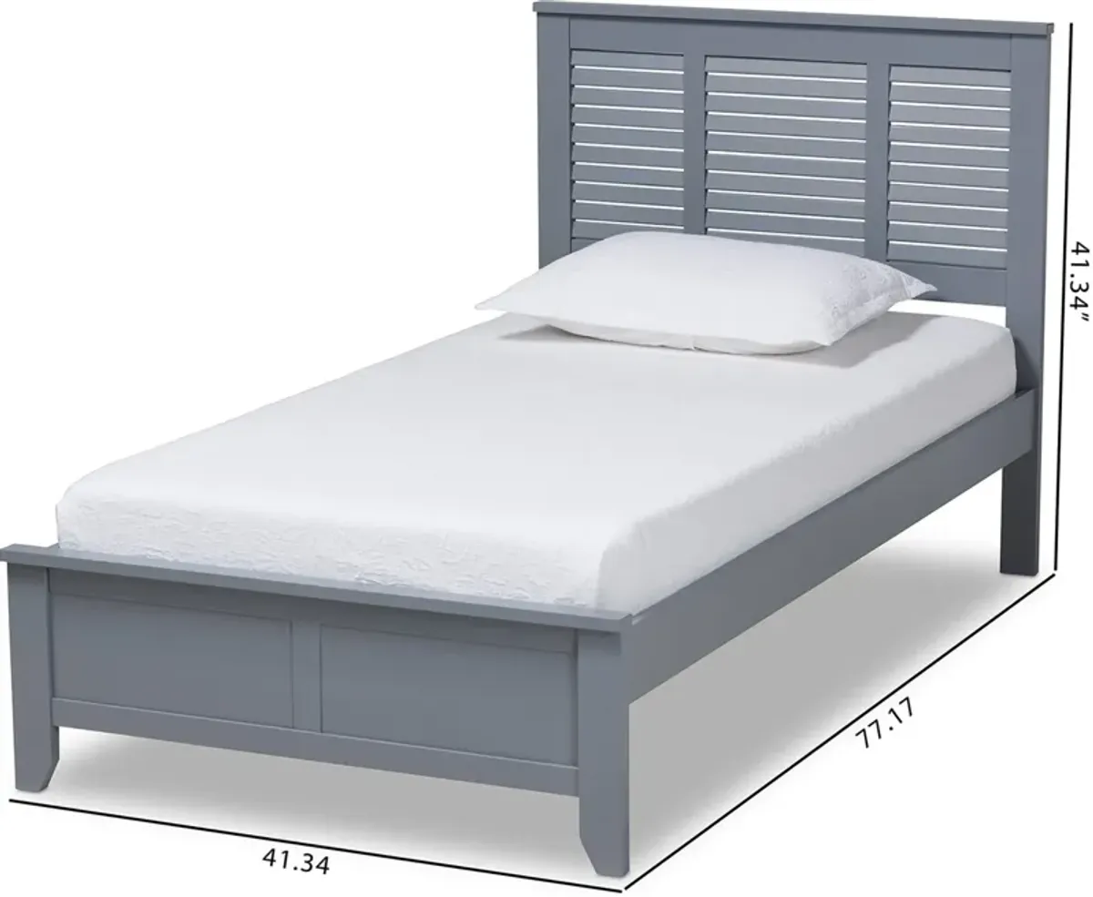 Lorella Twin Platform Bed - Gray