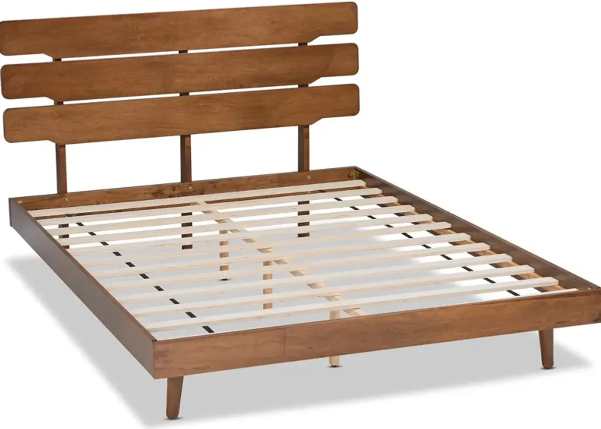 Brigitta Queen Platform Bed - Walnut