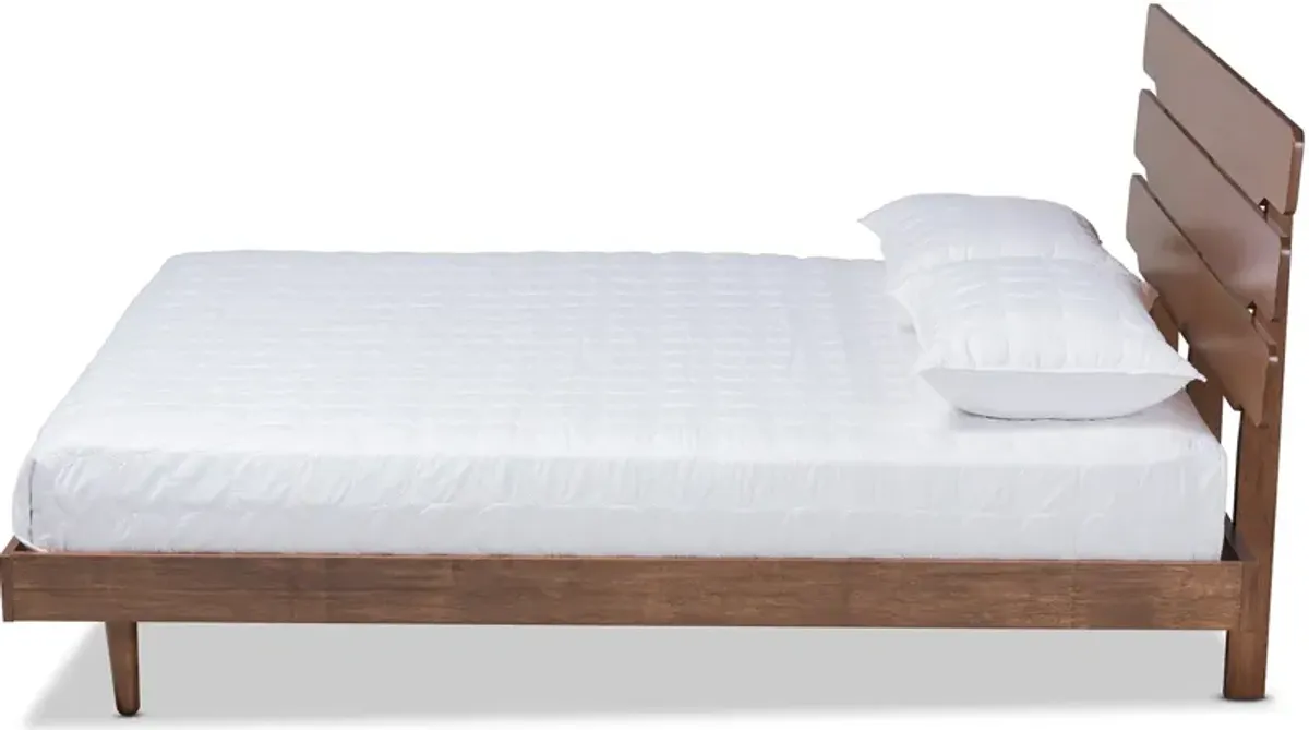 Brigitta Queen Platform Bed - Walnut