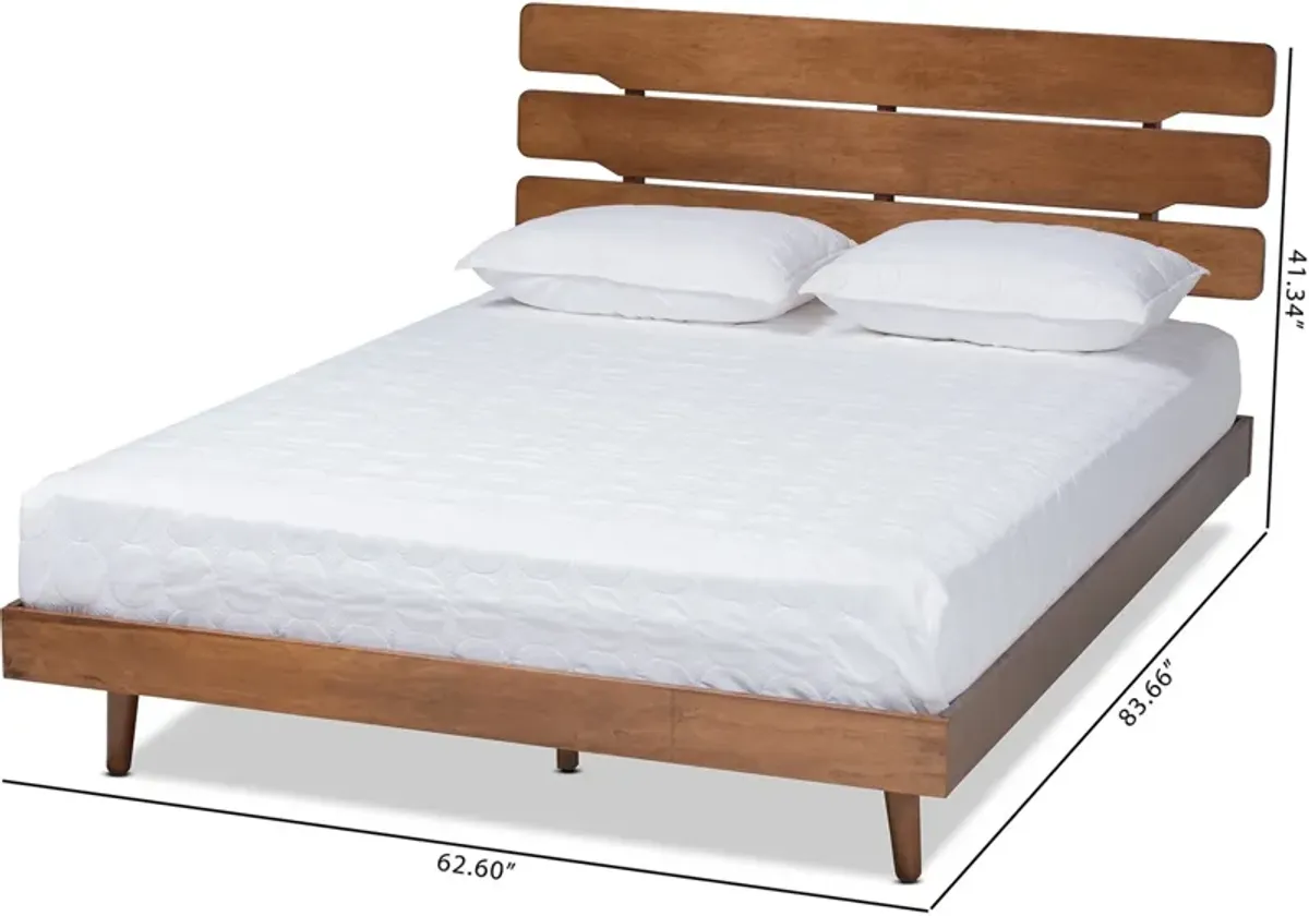 Brigitta Queen Platform Bed - Walnut