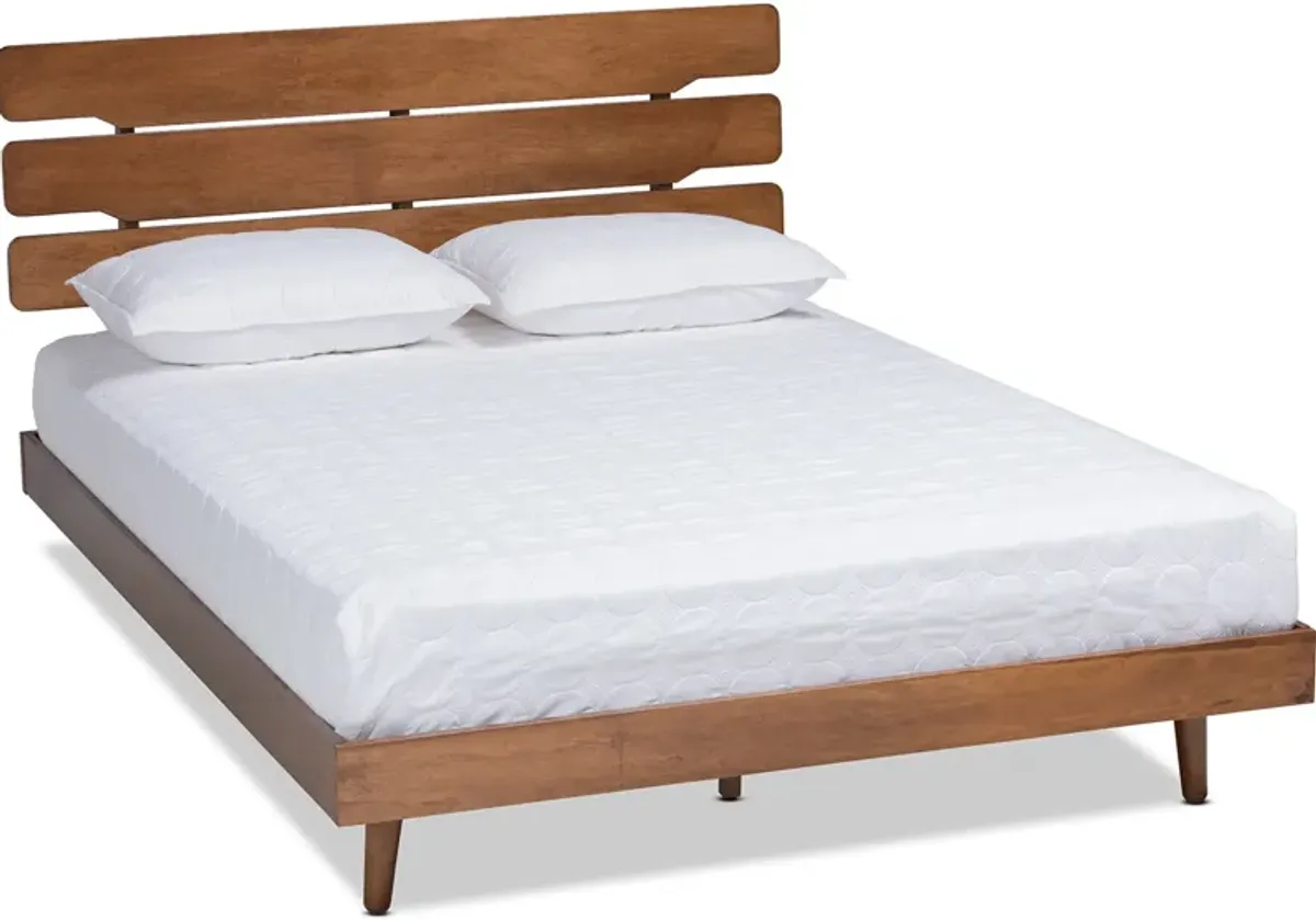 Brigitta Queen Platform Bed - Walnut