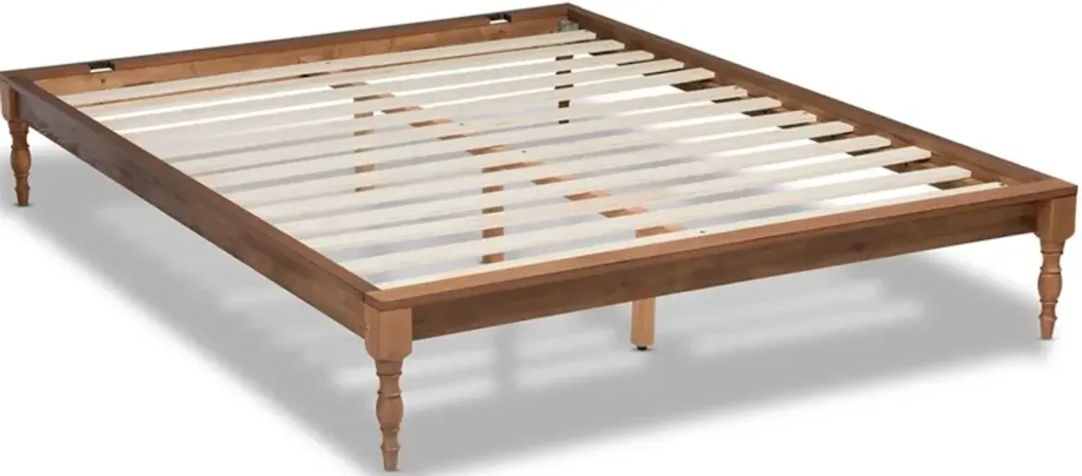 Leonida Full Platform Bed Frame - Ash Walnut