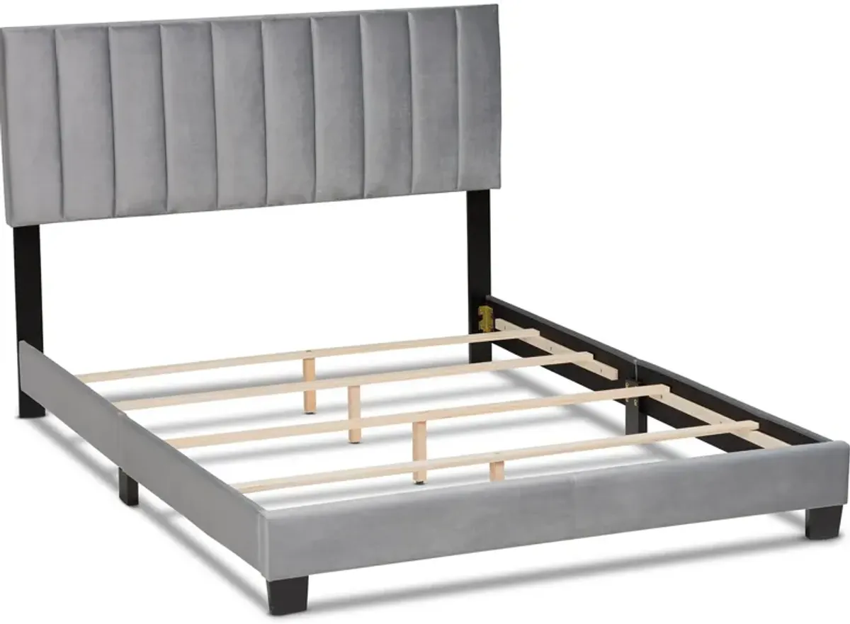 Talulla Queen Upholstered Bed - Gray/Black