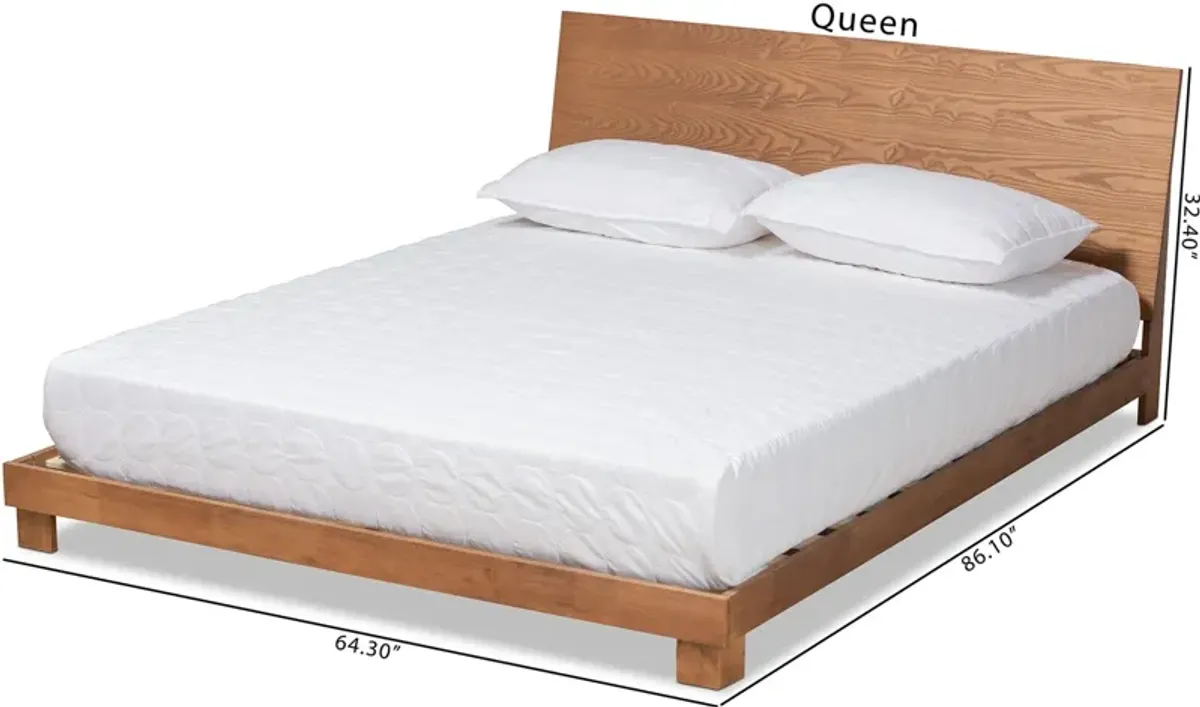 Aviva Queen Platform Bed - Walnut Brown