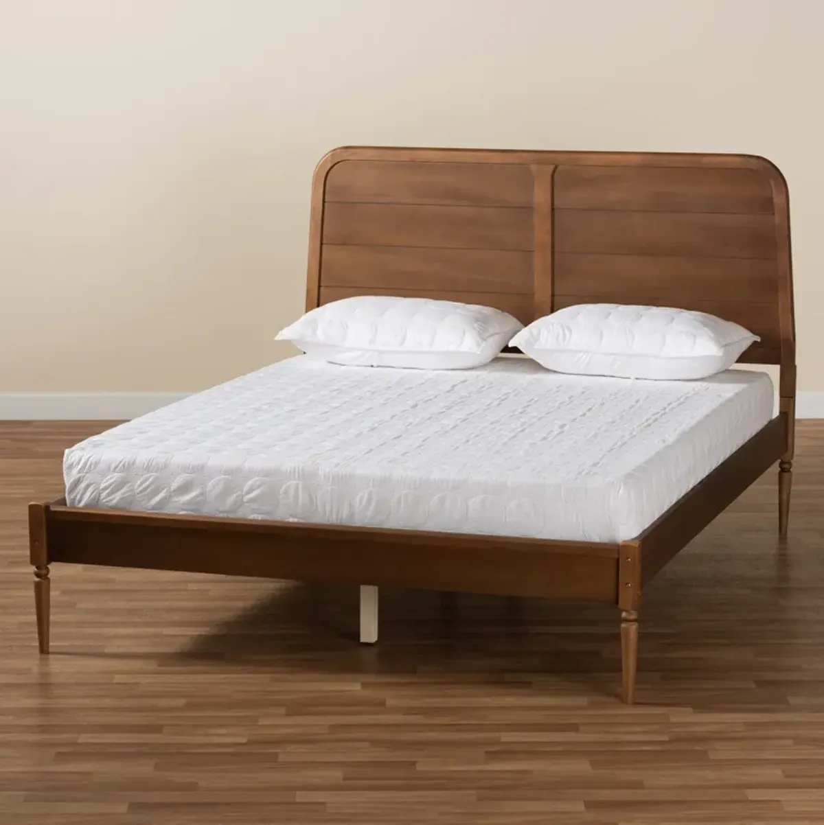 Devika Queen Platform Bed - Walnut Brown