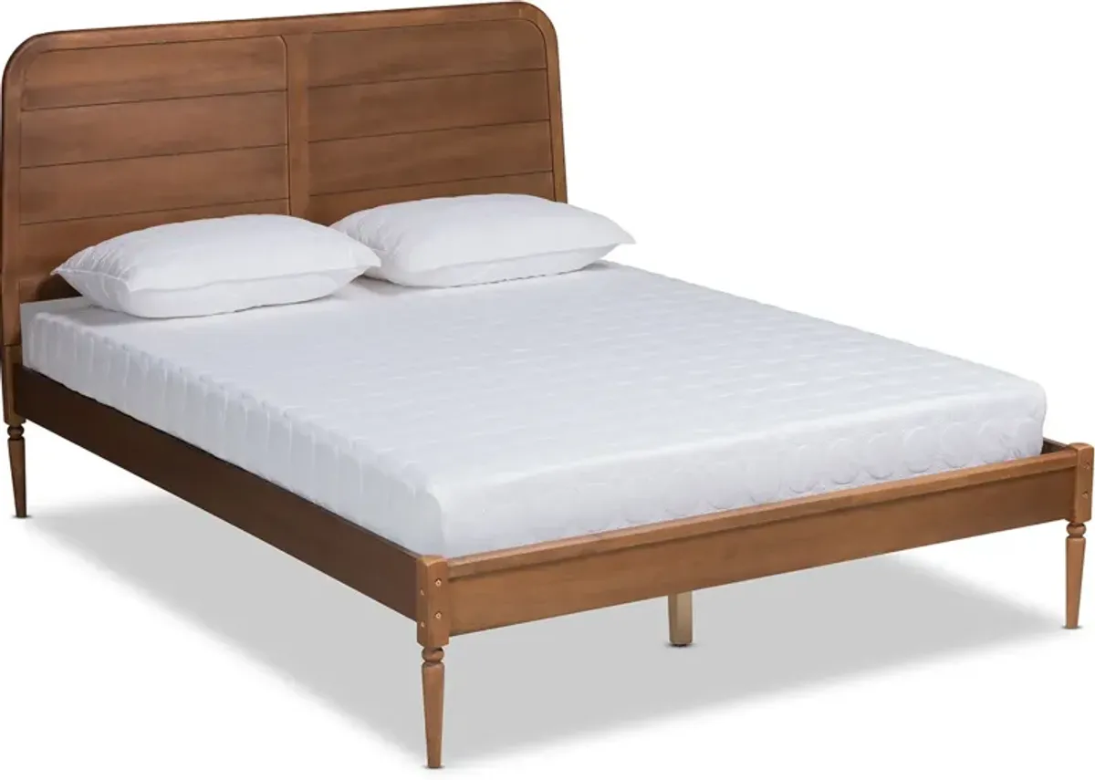 Devika Queen Platform Bed - Walnut Brown