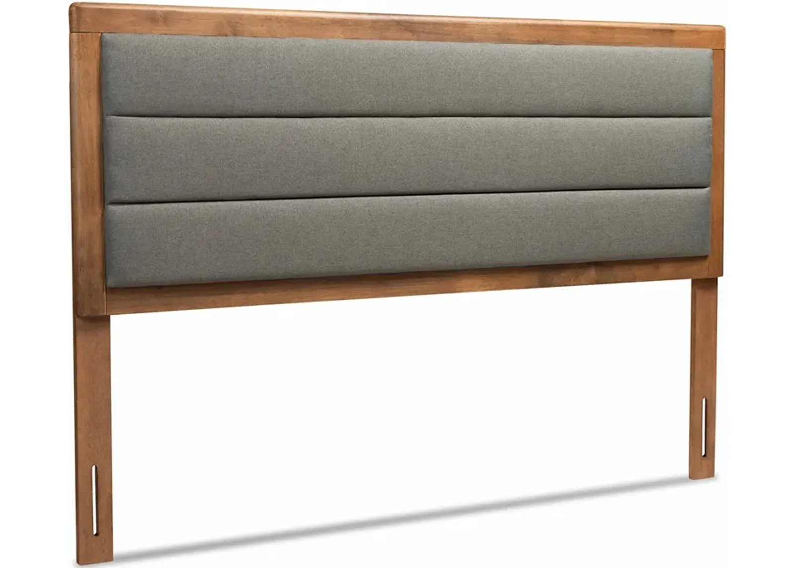 Aarti Queen Upholstered Headboard - Dark Gray/Walnut Brown