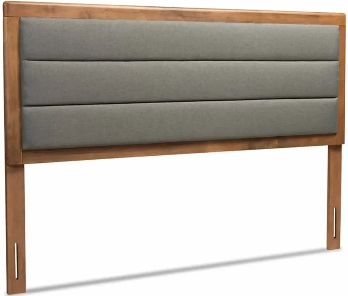 Aarti King Upholstered Headboard - Dark Gray/Walnut Brown