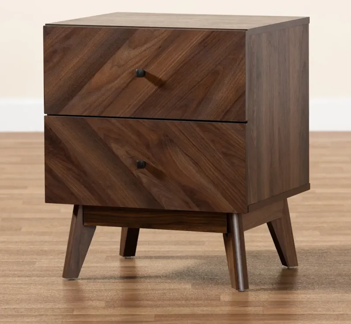 Betania 2 Drawer Nightstand - Walnut Brown