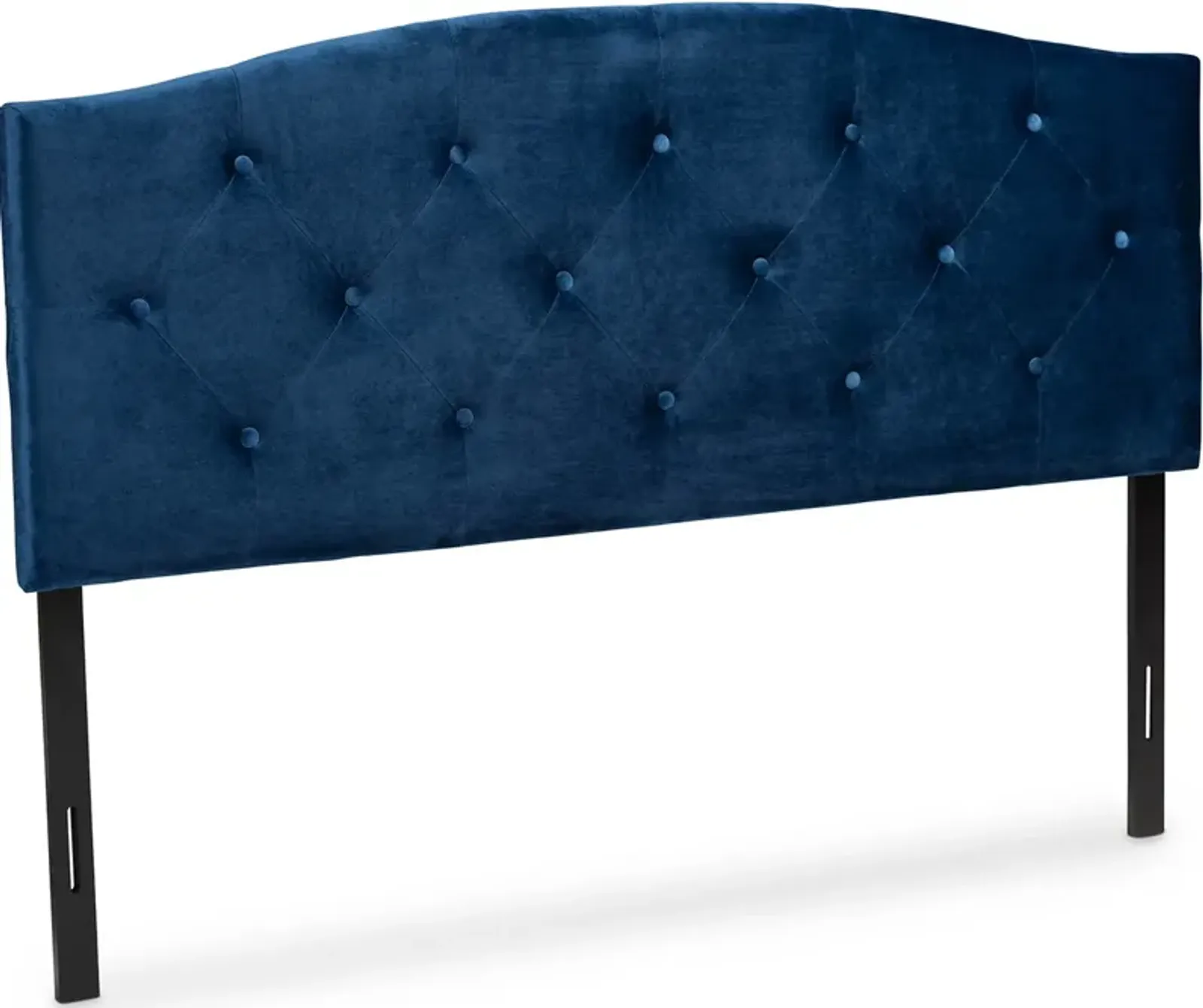 Bora Queen Upholstered Headboard - Navy Blue/Dark Brown