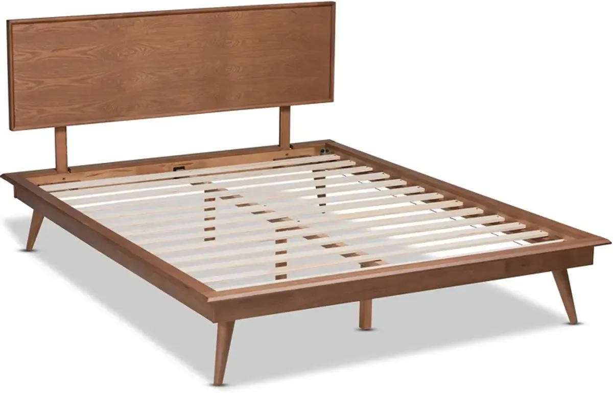 Dalal Queen Platform Bed - Ash Walnut