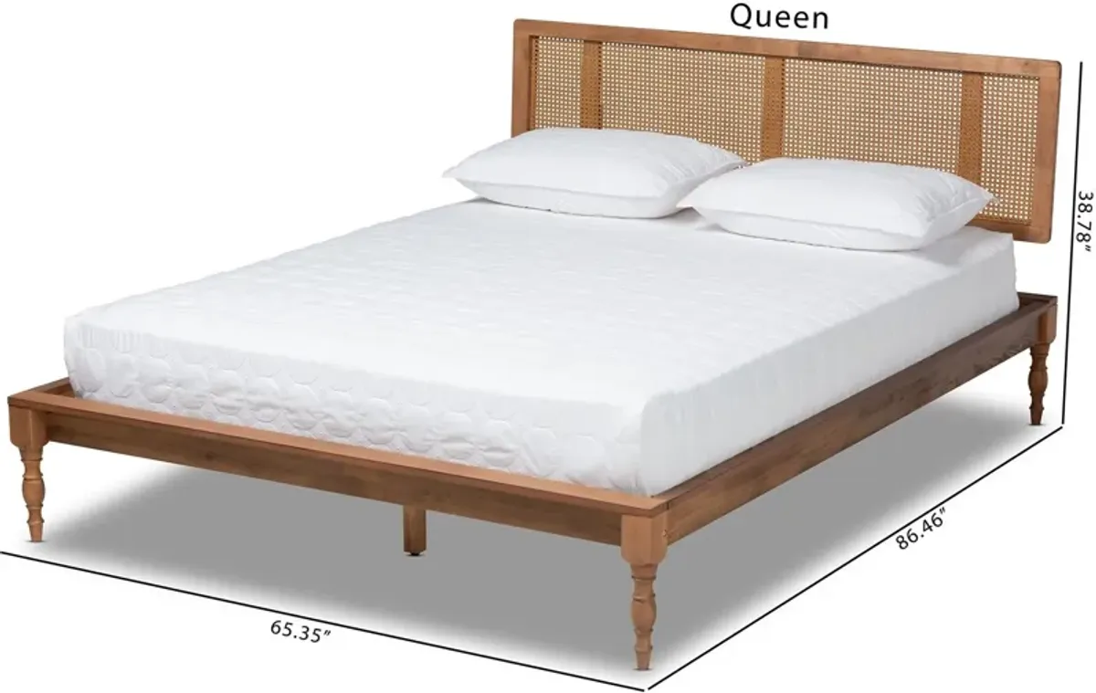 Leonida Queen Platform Bed - Ash Walnut