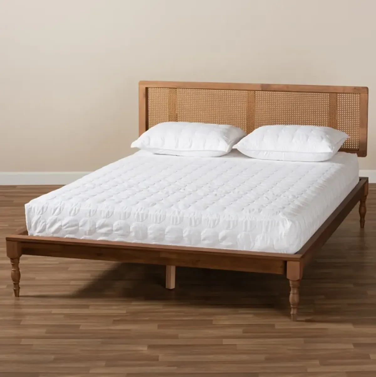 Leonida King Platform Bed - Ash Walnut