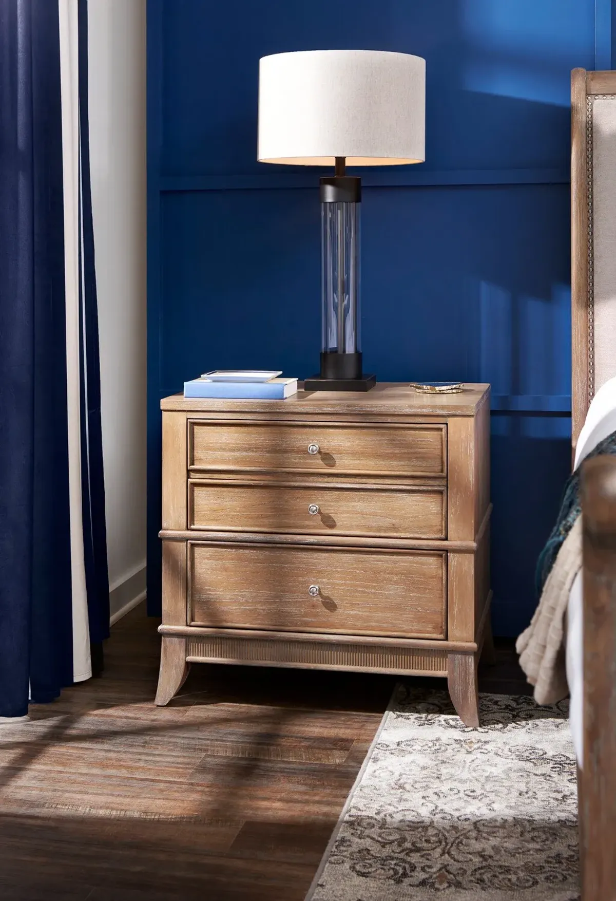 Hazel 2-Drawer Nightstand with USB Charging - Latte