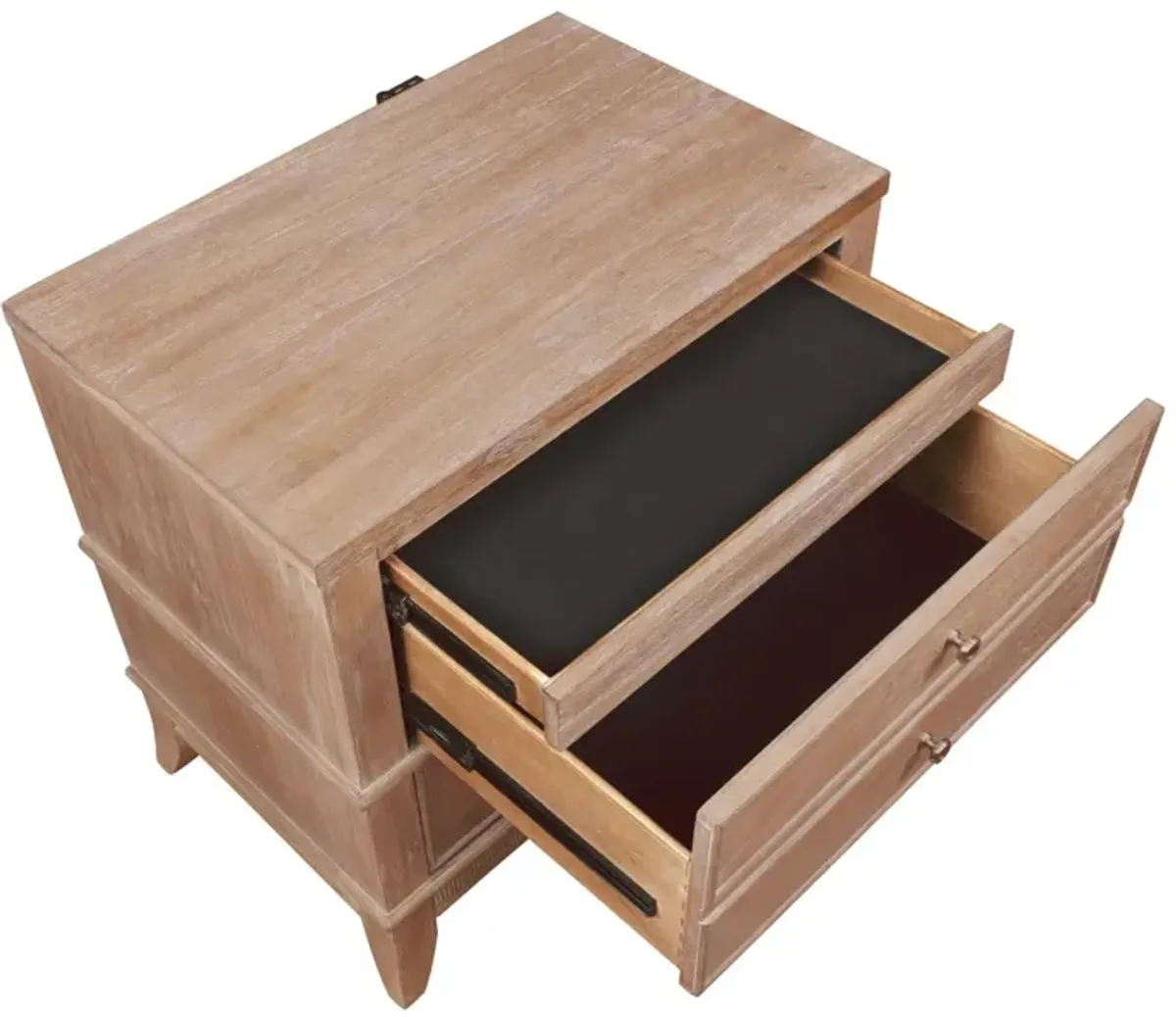 Hazel 2-Drawer Nightstand with USB Charging - Latte