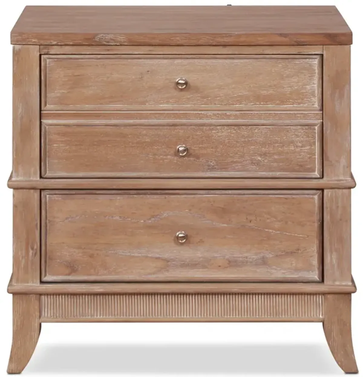 Hazel 2-Drawer Nightstand with USB Charging - Latte