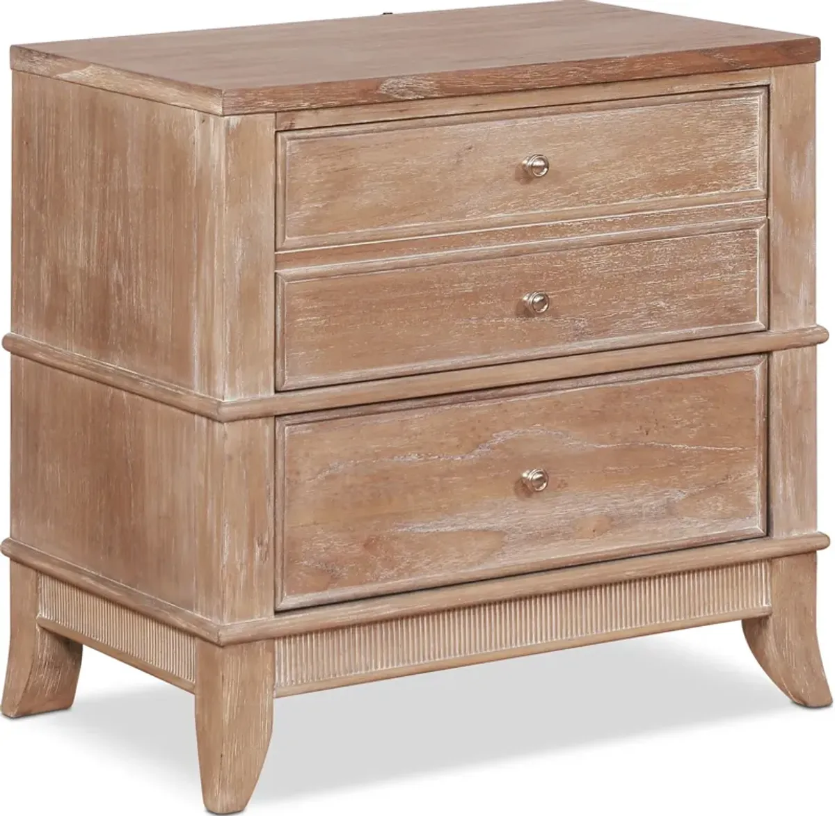 Hazel 2-Drawer Nightstand with USB Charging - Latte