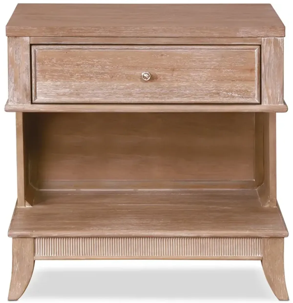 Hazel 1-Drawer Nightstand with USB Charging - Latte