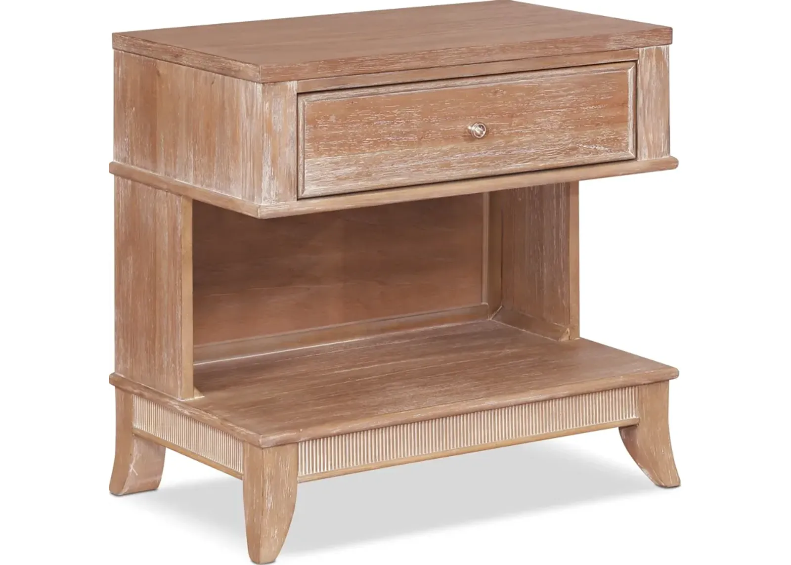 Hazel 1-Drawer Nightstand with USB Charging - Latte