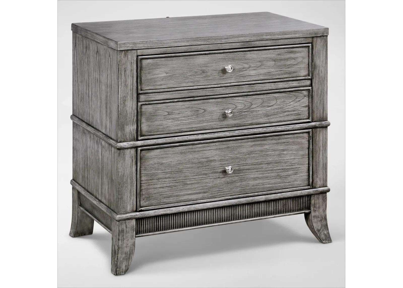 Hazel 2-Drawer Nightstand with USB Charging - Gray