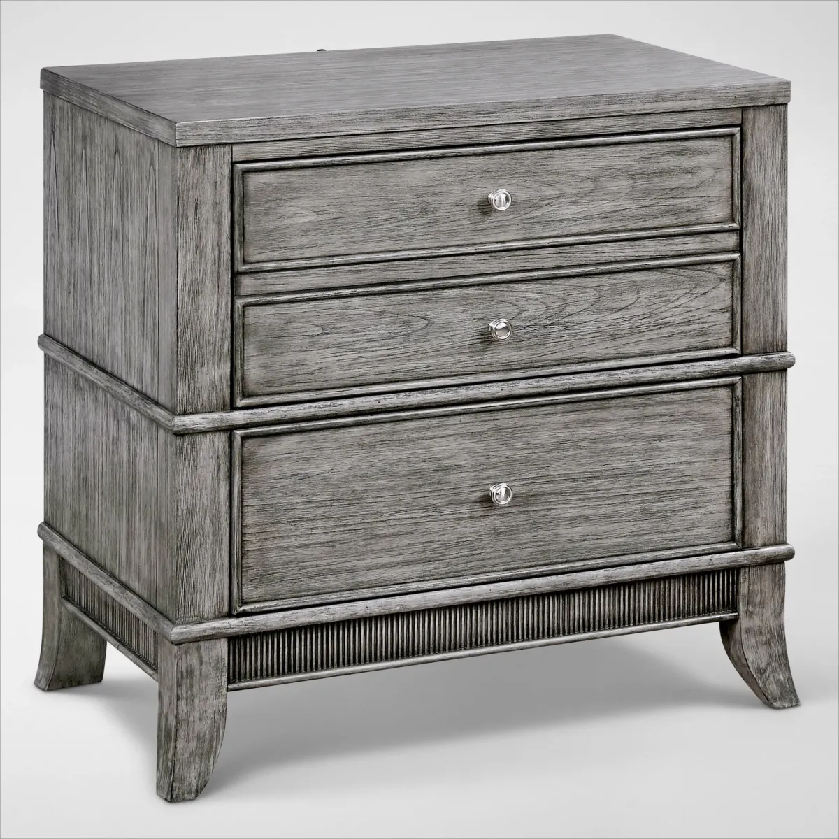 Hazel 2-Drawer Nightstand with USB Charging - Gray