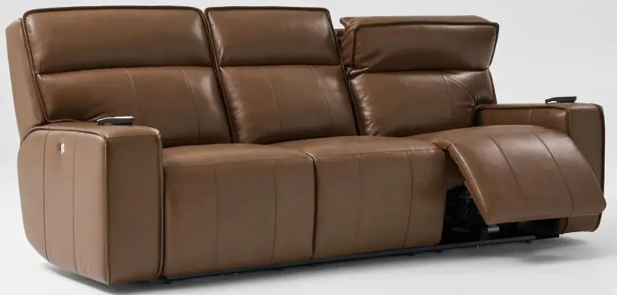 Everest Triple-Power Reclining Sofa - Brown