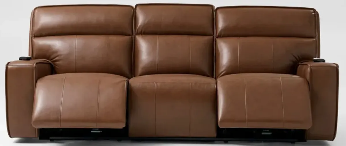 Everest Triple-Power Reclining Sofa - Brown