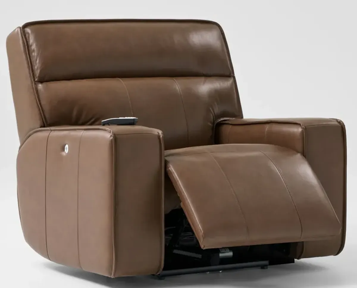 Everest Triple-Power Reclining Sofa and Recliner Set - Brown