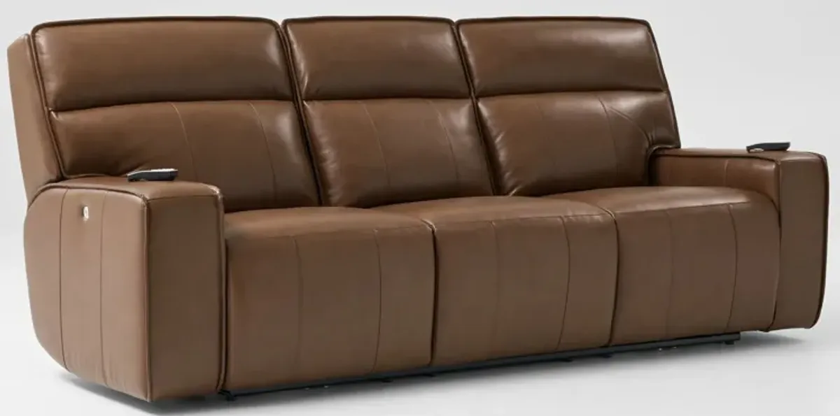 Everest Triple-Power Reclining Sofa, Loveseat and Recliner Set - Brown