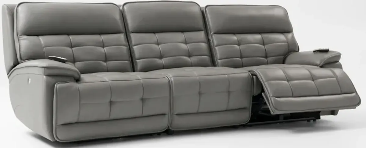 Cascade 3-Piece Triple-Power Reclining Sofa - Gray