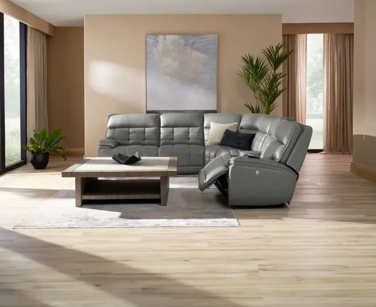 Cascade 6-Piece Triple-Power Reclining Sectional with Console - Gray