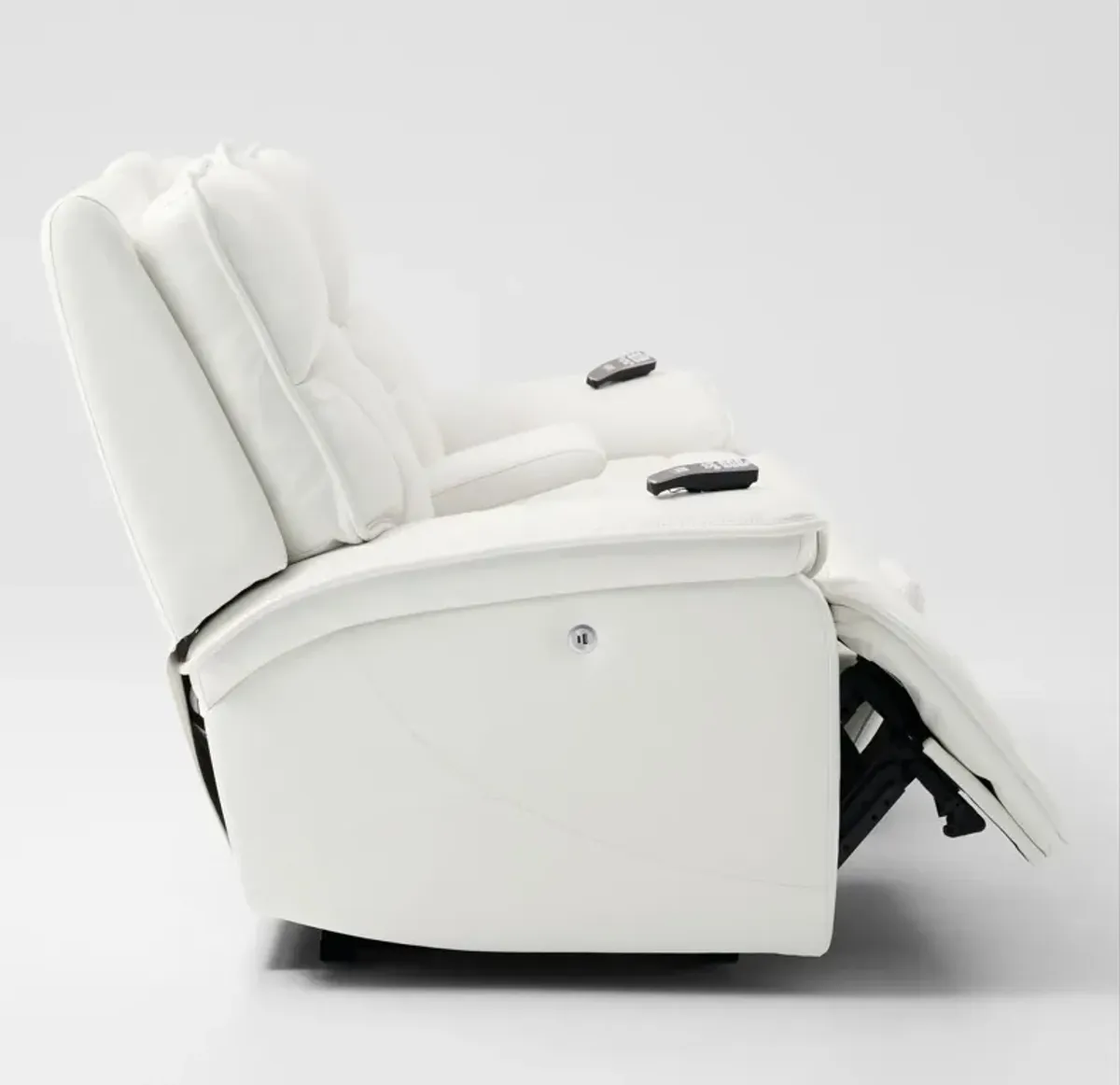 Cascade 3-Piece Triple-Power Reclining Loveseat with Console - White