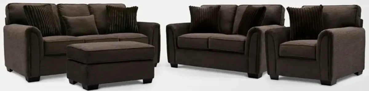 Tristan Sofa, Loveseat, Chair and Ottoman Set