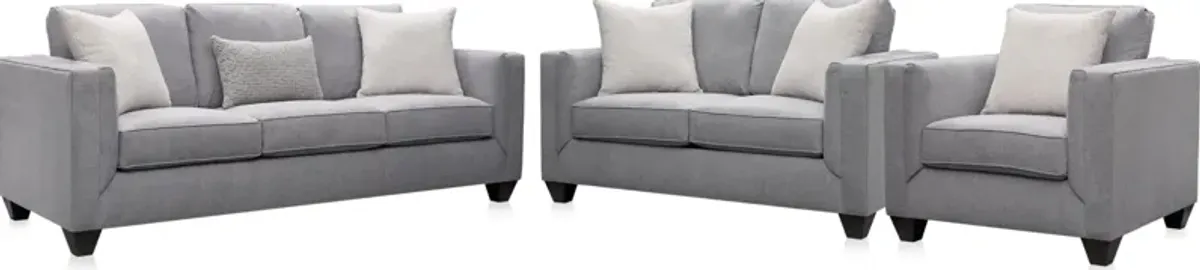 Keegan Sofa, Loveseat and Chair Set