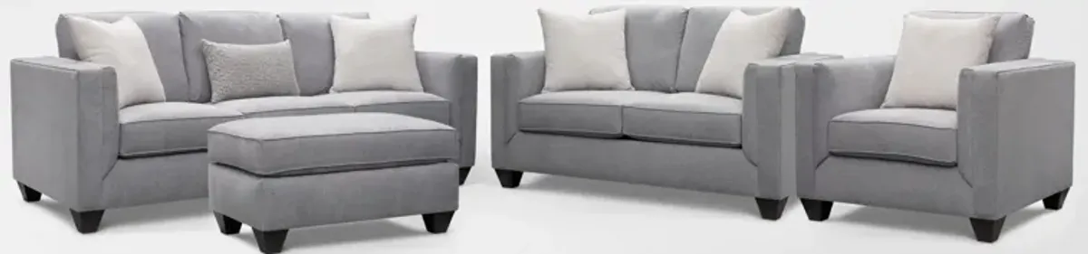 Keegan Sofa, Loveseat, Chair and Ottoman Set