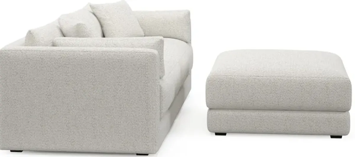 Malibu 2-Piece Sofa and Ottoman - River Rock Ivory