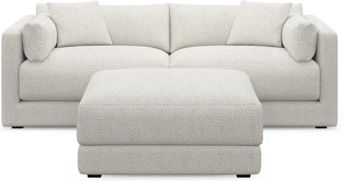 Malibu 2-Piece Sofa and Ottoman - River Rock Ivory