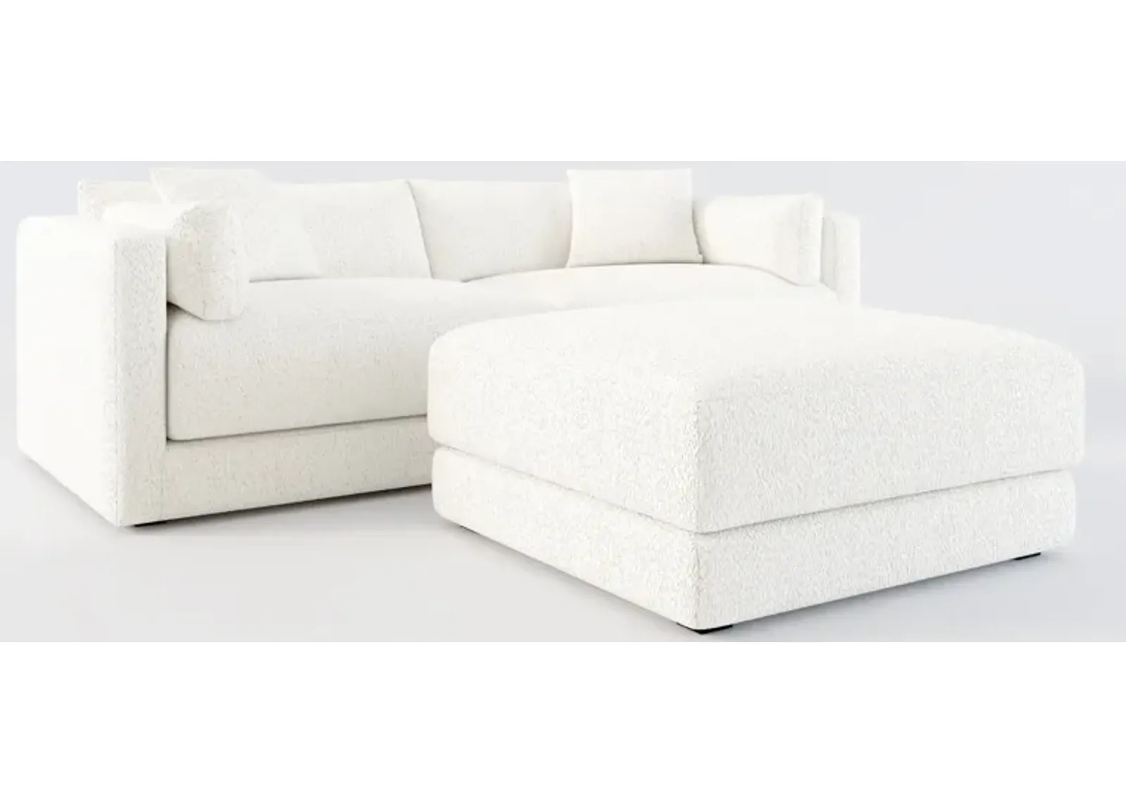 Malibu 2-Piece Sofa and Ottoman - River Rock Ivory