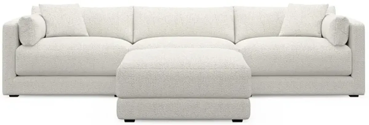 Malibu 3-Piece Sofa and Ottoman - River Rock Ivory