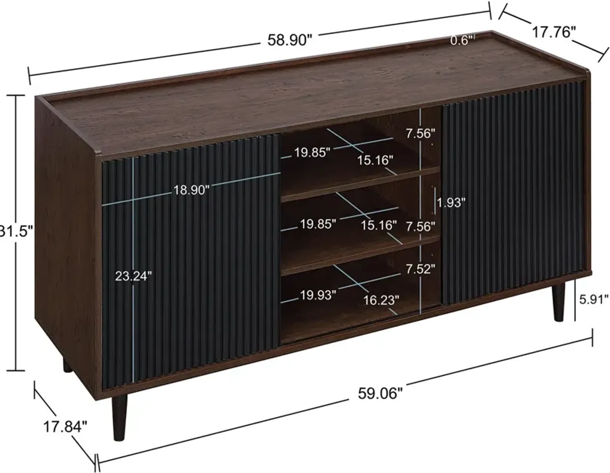 Colter Sideboard - Dark Brown/Black