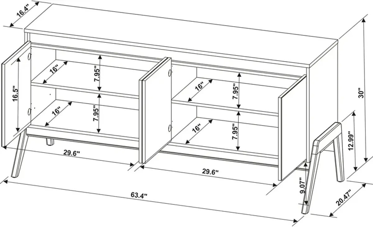 Zamir 63" Sideboard - Matte Black