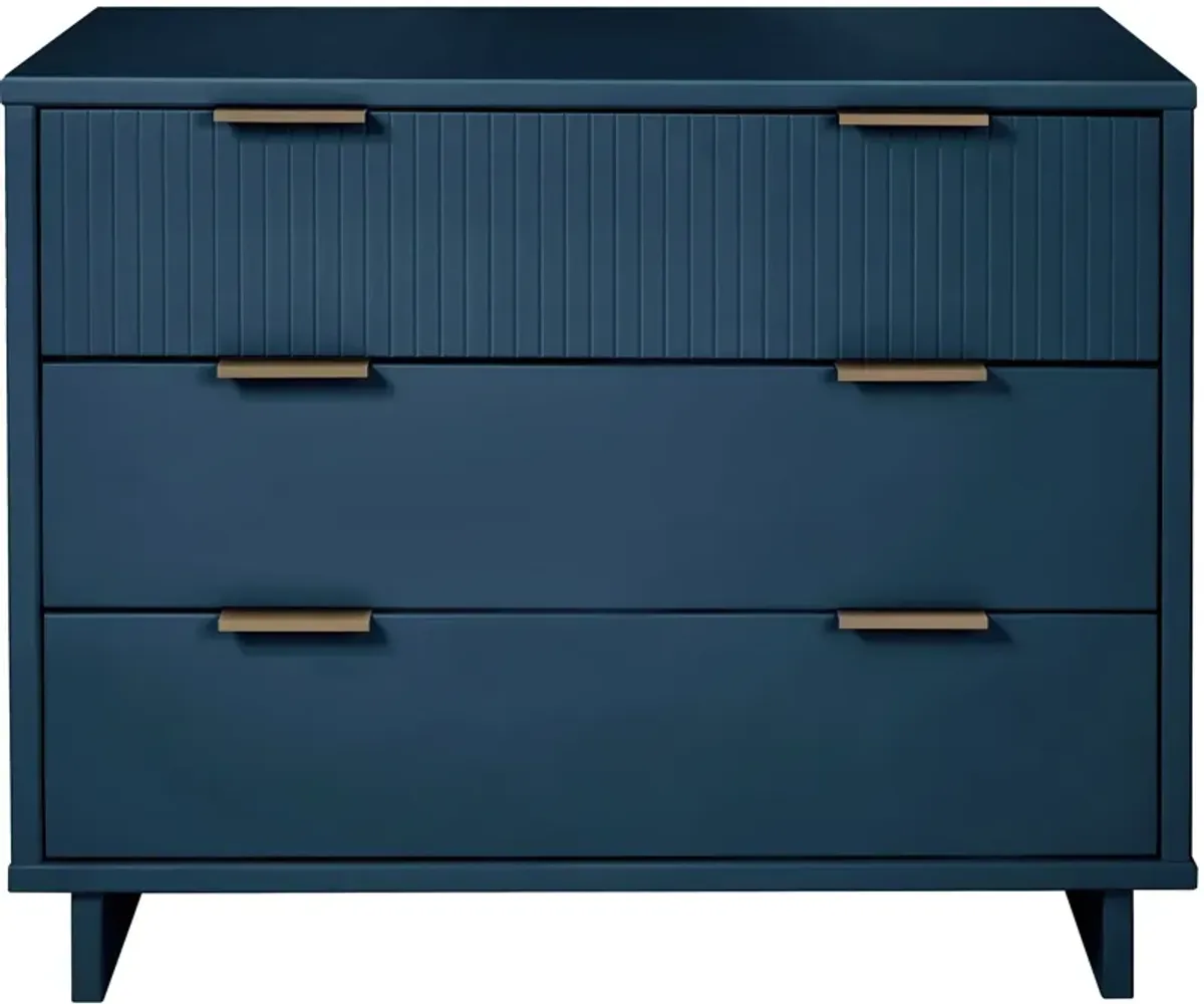 Kenya Dresser, 3 Drawer Dresser and Narrow Chest Set - Midnight Blue