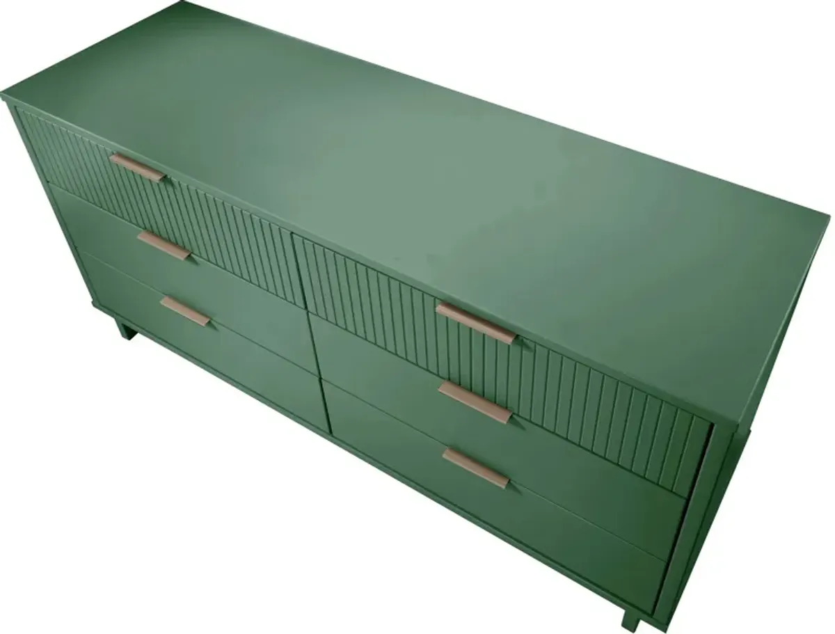 Kenya Dresser, 3 Drawer Dresser and Narrow Chest Set - Sage Green